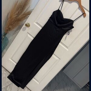 Windsor Black Cowl Neck Slip Dress